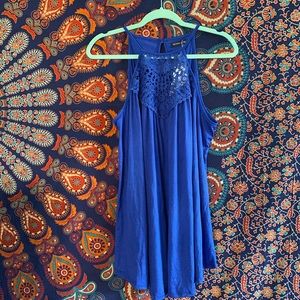 Halter Top with Crochet Inlay